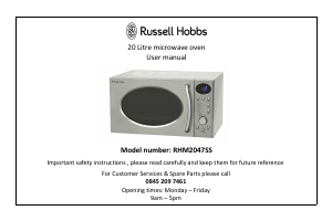 Manual Russell Hobbs RHM2047SS Microwave