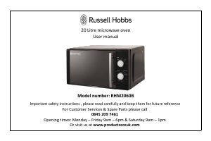 Manual Russell Hobbs RHM2060B Microwave
