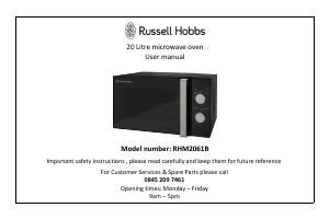 Manual Russell Hobbs RHM2061B Microwave