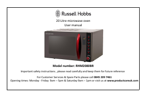 Manual Russell Hobbs RHM2080BR Microwave