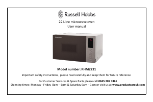 Manual Russell Hobbs RHM2231 Microwave