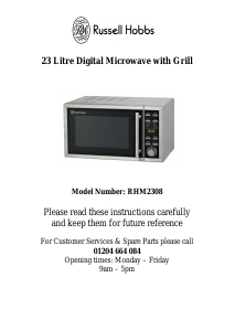 Manual Russell Hobbs RHM2308 Microwave