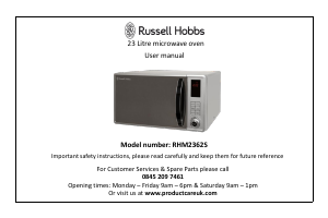 Manual Russell Hobbs RHM2362S Microwave