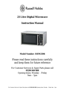 Manual Russell Hobbs RHM2506 Microwave