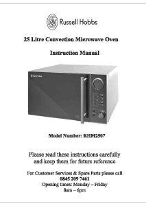 Manual Russell Hobbs RHM2507 Microwave