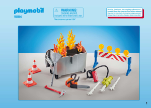 Handleiding Playmobil set 9804 Rescue Brandweerman accessoires