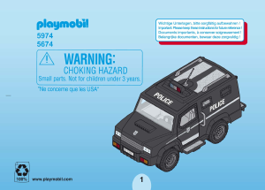 Manual Playmobil set 5674 Police Tactical unit car