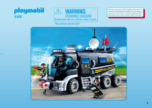 Manuale Playmobil set 9360 Police Veicolo Unità Speciale con luci e suoni