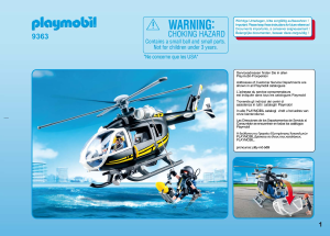 Manual Playmobil set 9363 Police Helicóptero das Forças Especiais