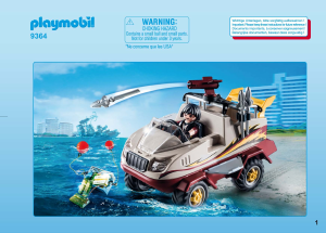 Käyttöohje Playmobil set 9364 Police Amfibioauto