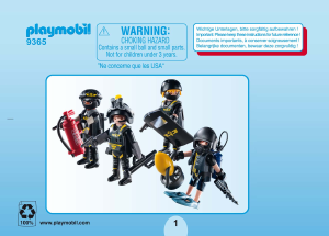 Manual Playmobil set 9365 Police Equipa das Forças Especiais