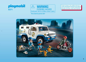 Руководство Playmobil set 9371 Police Полицейская машина для перевозки денег