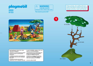 Manual Playmobil set 9153 Leisure Campsite with fire