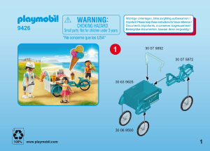 Mode d’emploi Playmobil set 9426 Leisure Marchand de glaces et triporteur