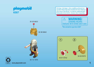 Manual Playmobil set 6587 Knights Rei Anão