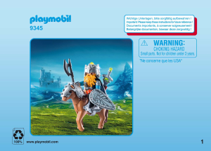 Manuale Playmobil set 9345 Knights Guerriero con cavallo corazzato