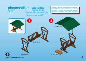 Mode d’emploi Playmobil set 6470 Farm Animaux avec mangeoire