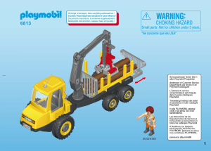 Brugsanvisning Playmobil set 6813 Farm Transportör för timmer med kran