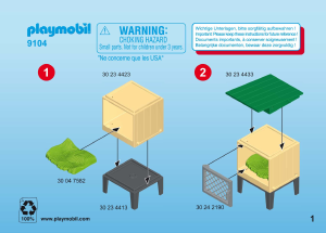 Manual Playmobil set 9104 Farm Bunny barn carry case