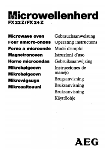 Manuale AEG FX24Z Microonde