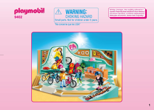 Manual Playmobil set 9402 City Life Loja de Bicicletas e Skate