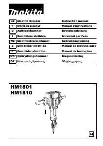 Manual Makita HM1801 Demolition Hammer