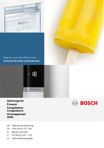 Manual Bosch GSN58VW30 Freezer