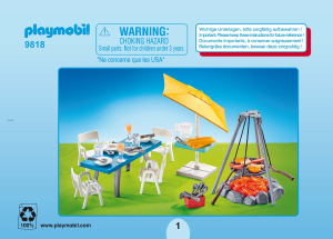 Manuale Playmobil set 9818 Modern House Barbecue e tavolo da campeggio