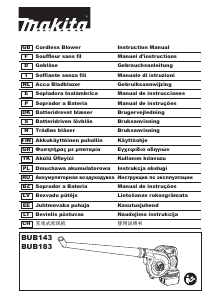 Руководство Makita BUB183 Воздуходувка для уборки листьев