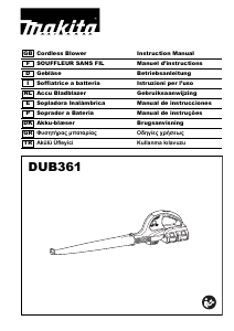 Kullanım kılavuzu Makita DUB361 Yaprak temizleyici