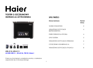 Instrukcja Haier HTR-2110 Toster