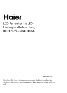 Bedienungsanleitung Haier LE32B7000S LED fernseher