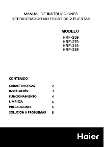 Handleiding Haier HRF-259 Koel-vries combinatie
