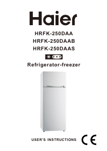 Руководство Haier HRFK-250DAAS Холодильник с морозильной камерой