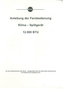 Bedienungsanleitung D-Let R81/E Klimagerät
