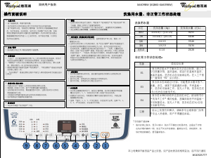 说明书 惠而浦XQB60-XA609BW洗衣机