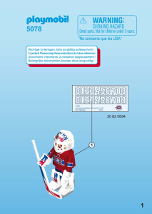 Manual Playmobil set 5078 Sports NHL Montreal Canadiens goalie