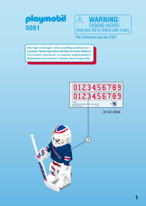 Mode d’emploi Playmobil set 5081 Sports Gardien de but du NHL New York Rangers