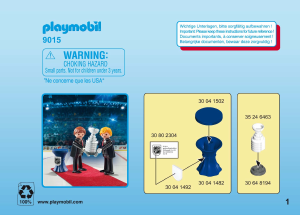 Manual Playmobil set 9015 Sports NHL Stanley Cup presentation set