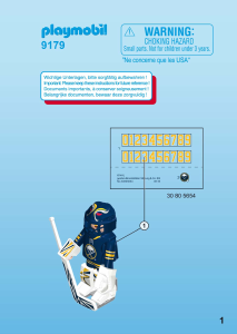 Brugsanvisning Playmobil set 9179 Sports NHL Buffalo Sabres-målmand