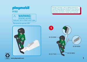 Manual Playmobil set 9182 Sports NHL Dallas Stars player