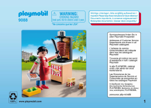 Руководство Playmobil set 9088 Special Продавец кебабов