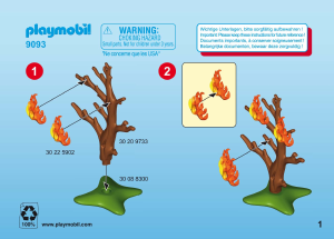 Handleiding Playmobil set 9093 Special Brandweerman met brandende boom