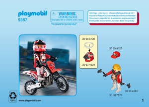 Manuál Playmobil set 9357 Special Závodník na motorce