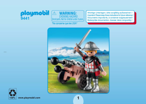 Руководство Playmobil set 9441 Special Рыцарь с пушкой