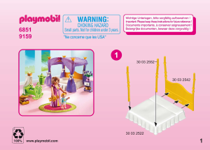 Manuale Playmobil set 6851 Fairy Tales Camera da letto reale con culla