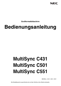 Bedienungsanleitung NEC MultiSync C431 LCD monitor