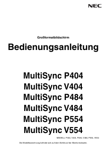 Bedienungsanleitung NEC MultiSync P484 LCD monitor