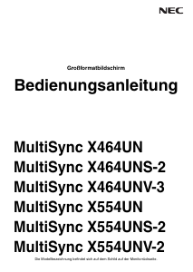 Bedienungsanleitung NEC MultiSync X554UNS-2 LCD monitor