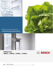 Manual Bosch KIR21VS30G Refrigerator